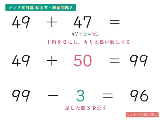 インド式計算2桁の足し算の解き方（練習問題3）