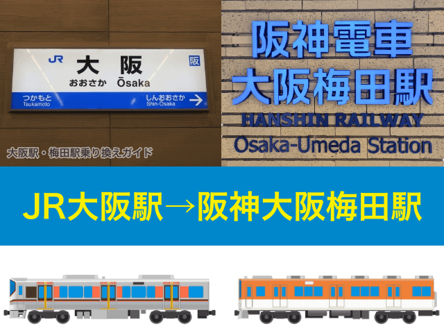 JR大阪駅から阪神「大阪梅田駅」への最短乗り換えルート