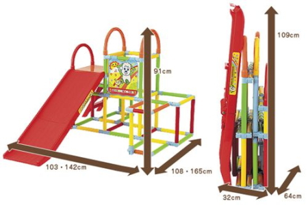 「ワンワン＆うーたん滑り台」折りたたみ時と開いた時