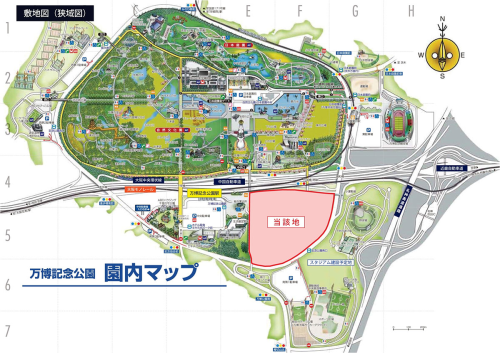 （仮称）エキスポランド跡地複合施設開発事業周辺地図