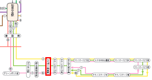 和泉中央からららぽーと和泉バス路線図