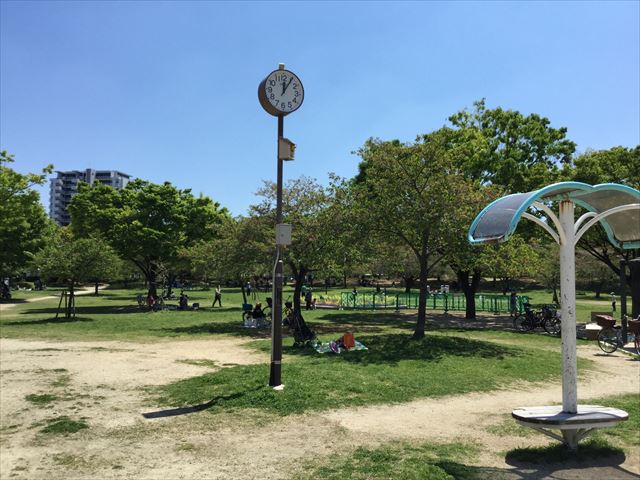 「八幡屋公園」芝生広場