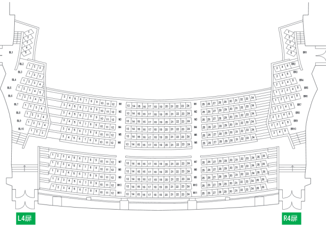 NHK大阪ホール2階席座席表
