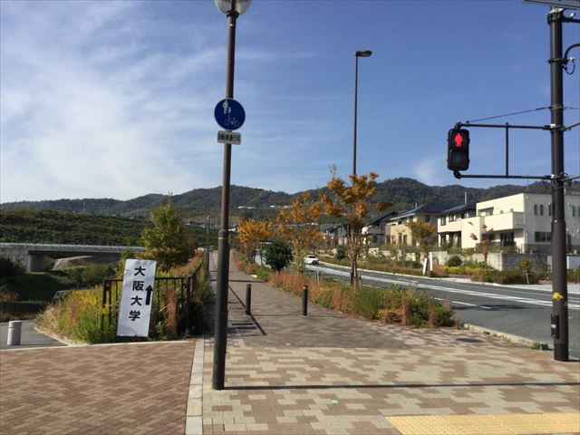 「彩都なないろ公園」に向かう道路