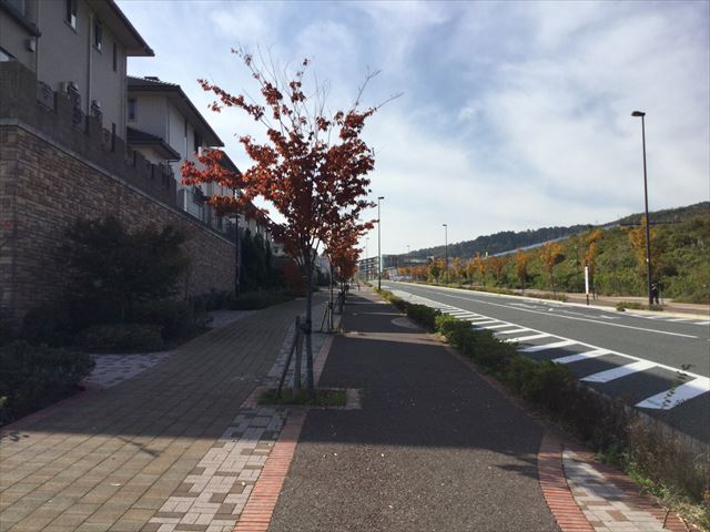 「彩都なないろ公園」へ向かう道、車の場合