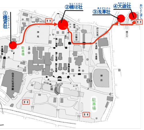 初辰まいり参拝ルートマップ