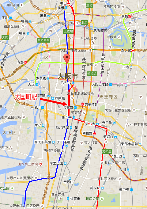 大阪メトロ（地下鉄）御堂筋線＆四つ橋線の地図