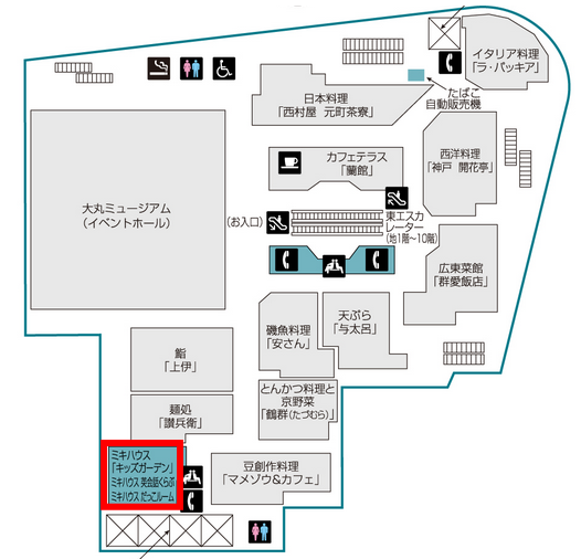 大丸神戸店9階フロアーマップ