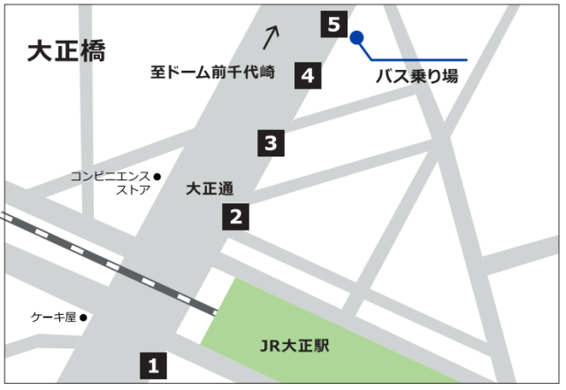 IKEA鶴浜・梅田大正expressバス、大正橋バス停