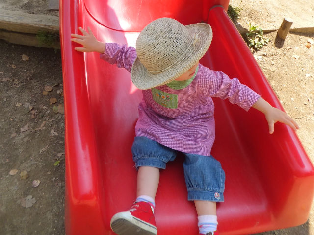 子供（幼児）が公園で遊んでいる様子