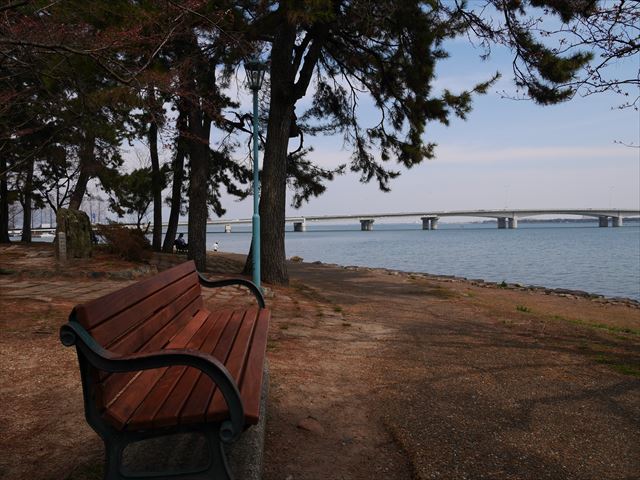 膳所城跡公園からの琵琶湖の眺め