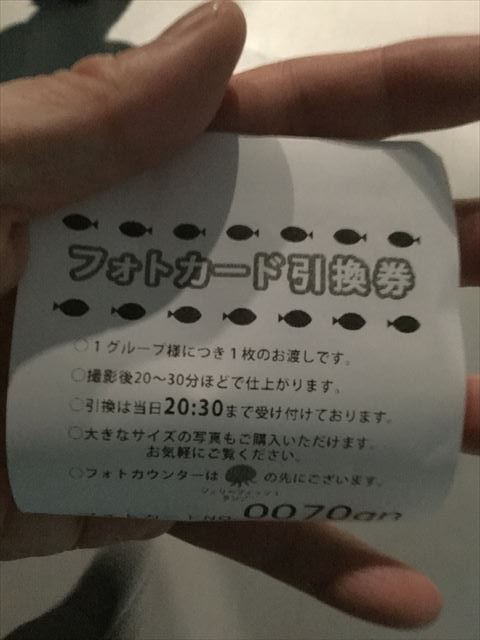 アクアパーク品川のフォトカード引換券