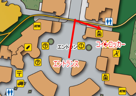 USJエントランス入ってするにコインロッカー地図