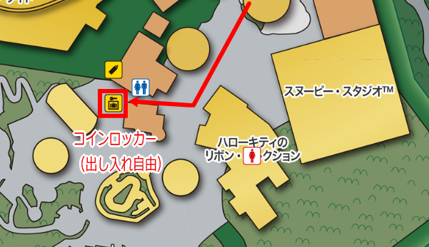 USJユニバーサルワンダーランドのコインロッカー地図