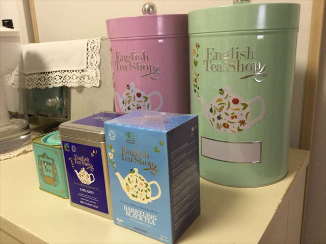 阪急うめだ本店「英国フェア2017」English Tea Shopのライトグリーン缶と紅茶