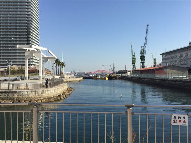 ハーバーランド公園から見える海