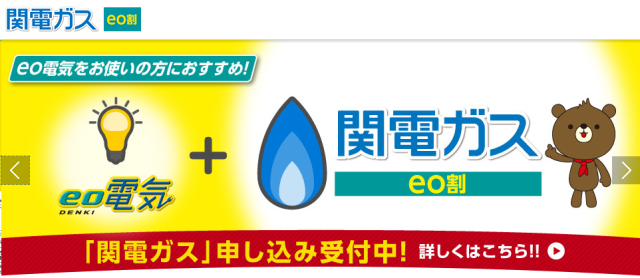 関電ガス「eo割」webサイト