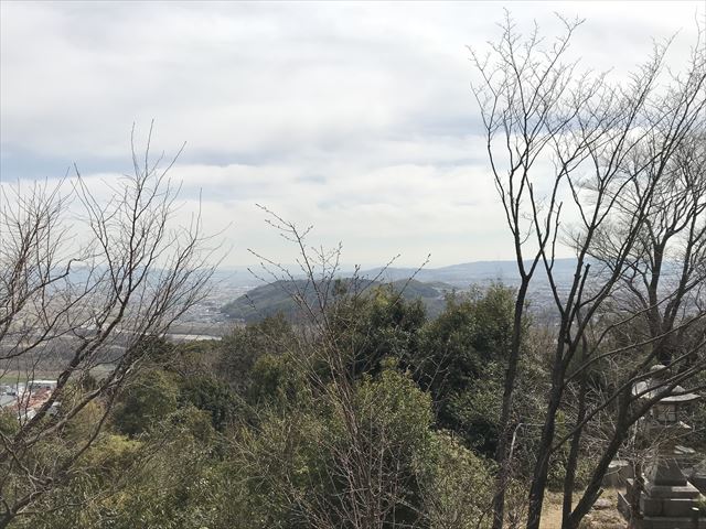 天王山登山「旗立松展望台」から男山が見える