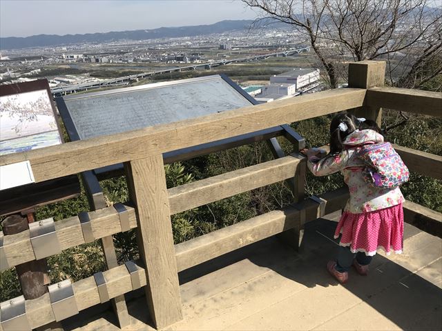 天王山登山「旗立松展望台」の様子