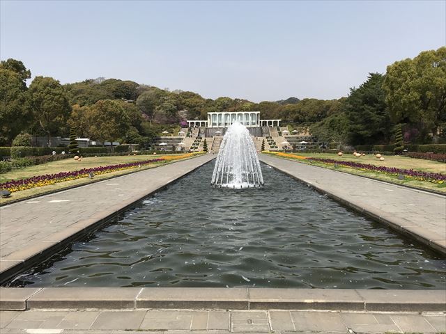 須磨離宮公園の噴水広場