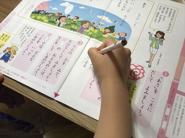 小学ポピー国語を学習する様子