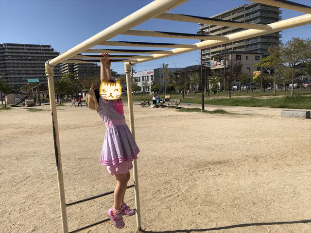 鳳公園の複合遊具「雲梯」