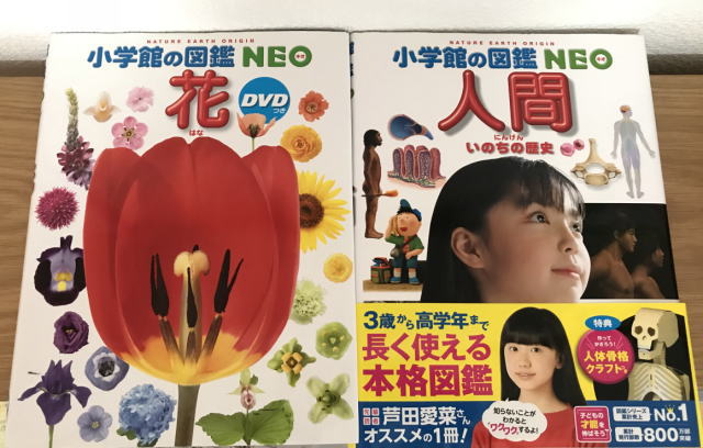 書店で購入した「小学館の図鑑NEO」花・人間