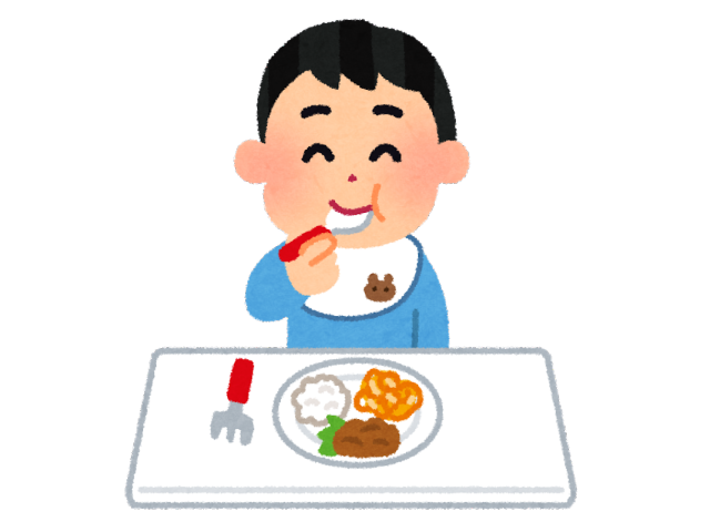 子供がご飯を食べている様子