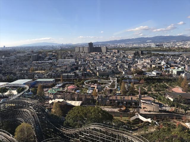 ひらかたパークの観覧車「スカイウォーカー」から見た景色