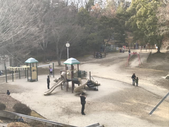 大渕池公園西地区の遊具全体の様子