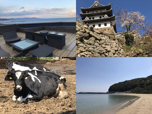 淡路島洲本観光（「夢回遊 淡路島」、洲本城、淡路島牧場、大浜海水浴場）