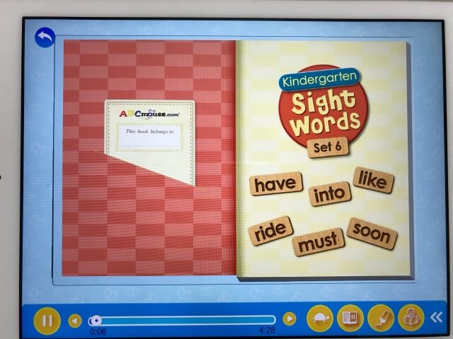 「ABCマウスイングリッシュ（旧名称：楽天ABCmouse）」読み聞かせ英語絵本「Sight words」の表紙