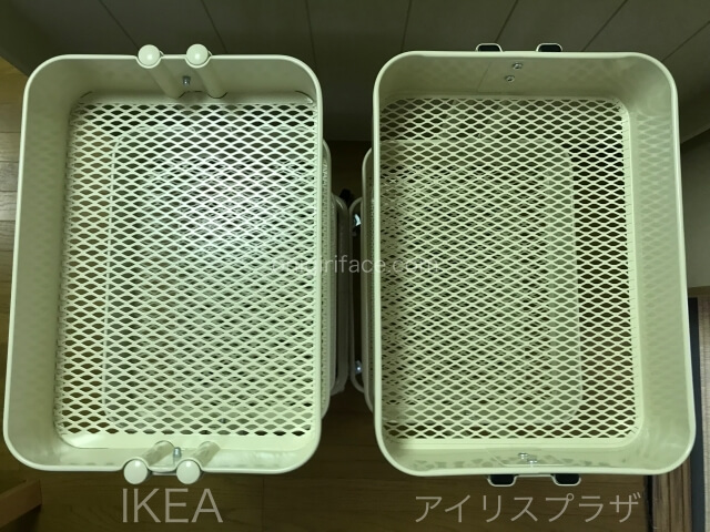 IKEAロースコグとアイリスプラザのキッチンワゴンを並べて上から撮影