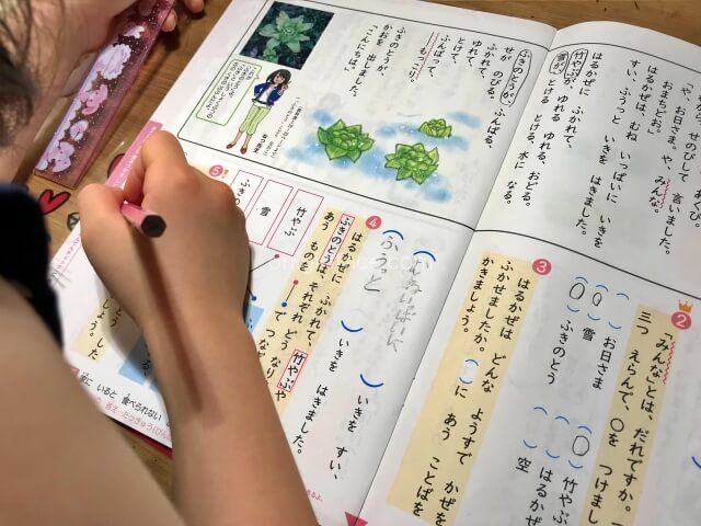 小学ポピー2年生国語を学習する様子