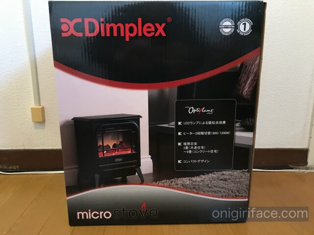 電気暖炉Dimplexマイクロストーブ黒（MCS12J）の外箱