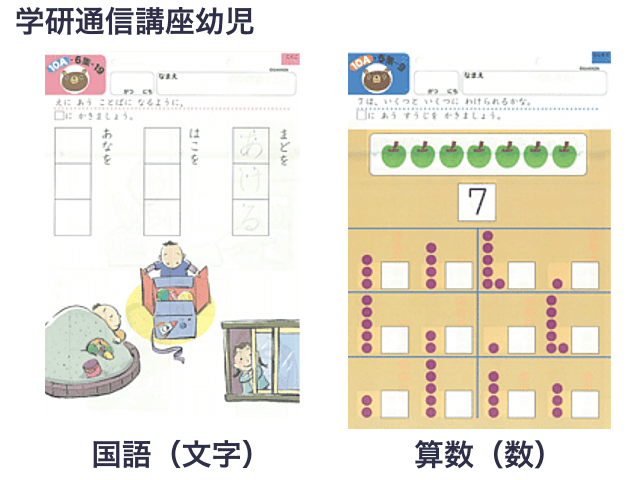 学研通信講座・幼児コース（文字・数の教材）