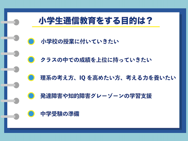 小学生通信教育教材をする目的は？