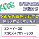 つるかめ算を使わずに連立方程式で解く方法